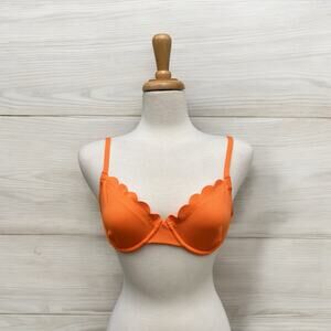 Orange Scalloped Bikini Top